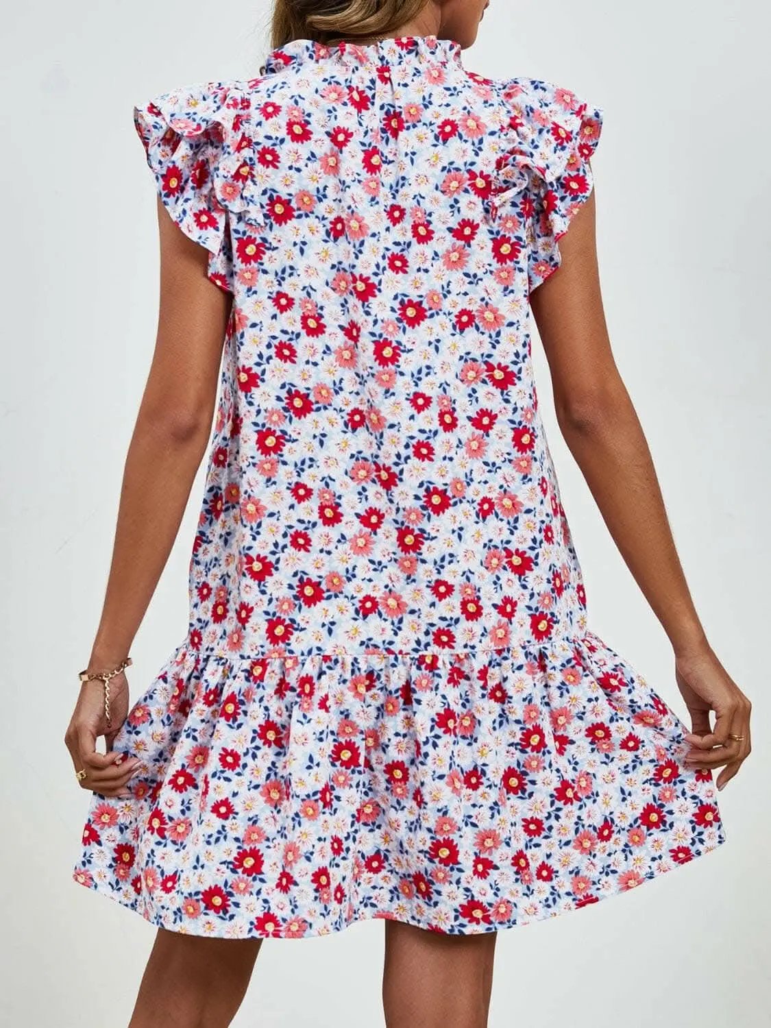 Floral Cap Sleeve Mini Dress - Love Salve